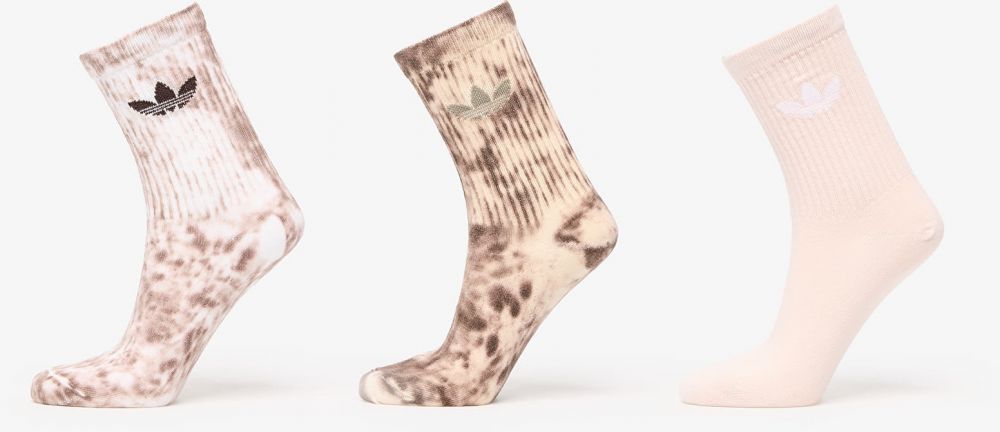 adidas Tie Dye Crew Socks 3-Pack Trace Brown/ Dark Brown L