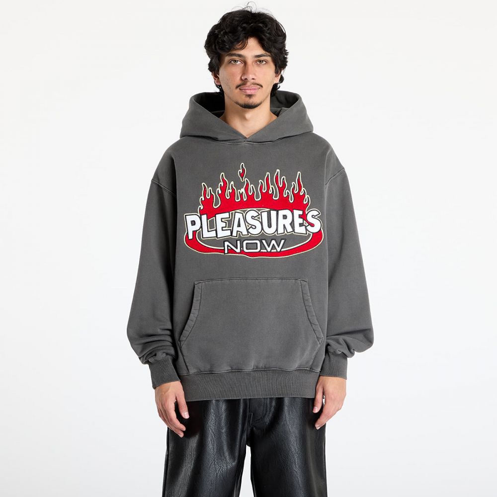 Mikina PLEASURES Flame Hoodie Faded Black L