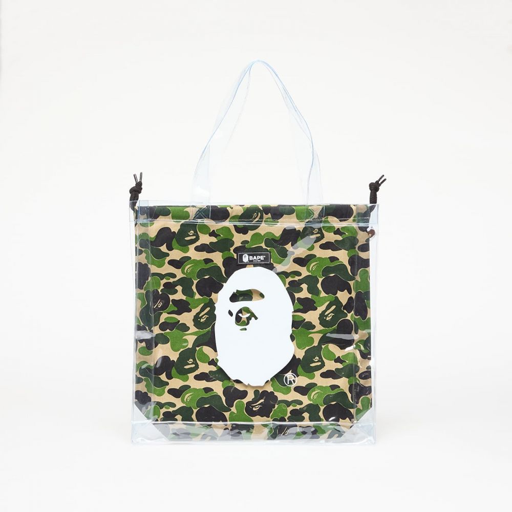 A BATHING APE Abc Camo Clear Tote Bag Green Universal