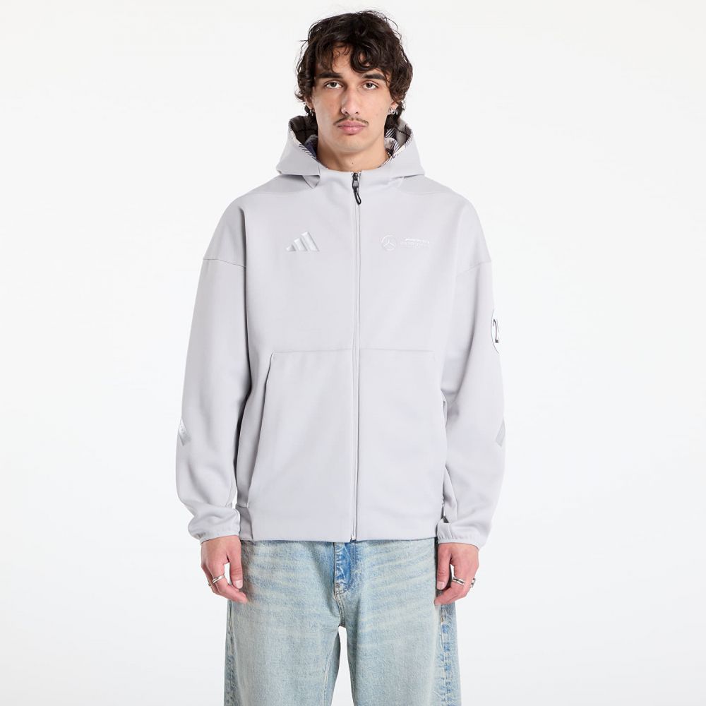 Mikina adidas x Mercedes AMG Silver Full Zip Hoodie Grey Two XL