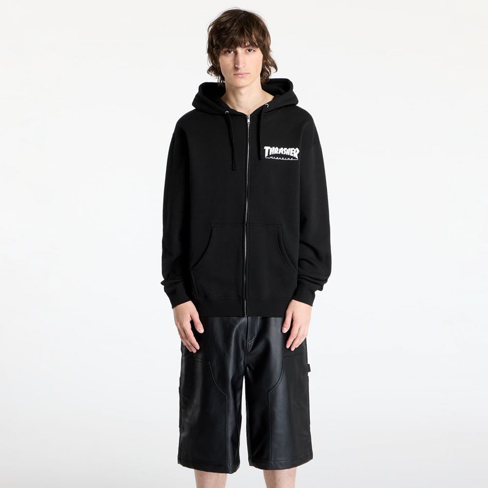 Mikina Thrasher Magazine Logo Zip Hood Black L