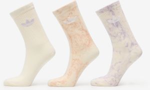 adidas Tie Dye Crew Socks 3-Pack Halo Blush/ Silver Dawn/ Cream White L