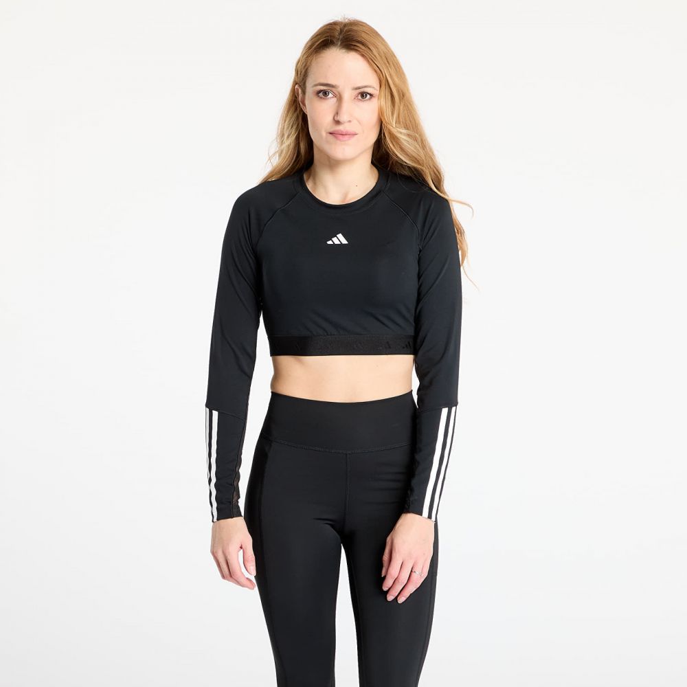 Tričko adidas Hyperglam Training Cropped Long Sleeve Long-Sleeve Top Black/ White L