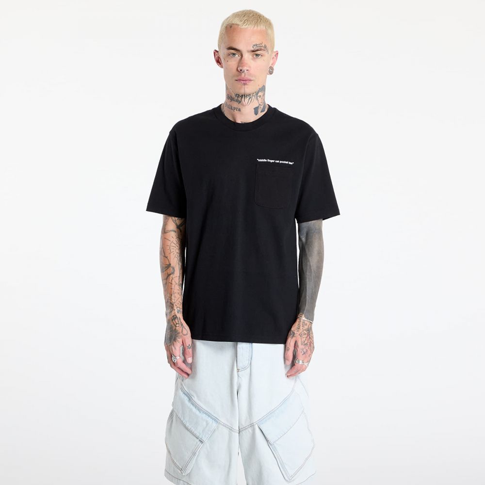 Tričko RIPNDIP Middle Finger Cat Pocket Tee Black S