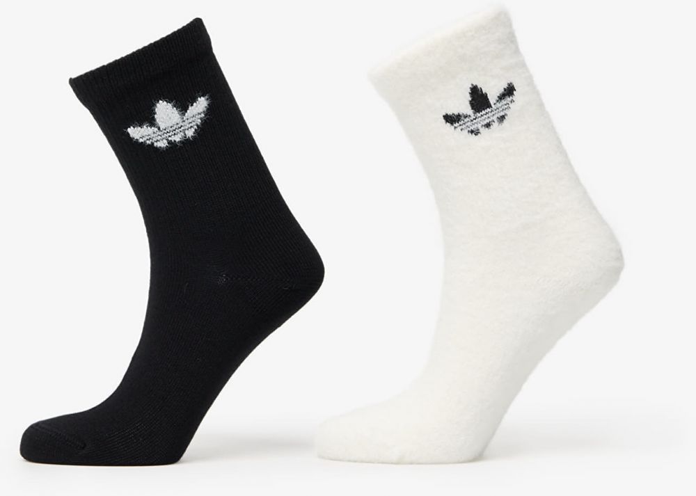 adidas Fluffy Crew Sock 2-Pack Off White/ Black L