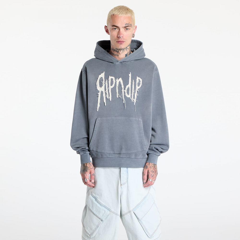 Mikina RIPNDIP Insano Distressed Hoodie Charcoal Vintage Wash L