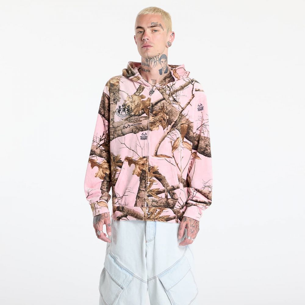 Mikina PLEASURES Realtree Velour Hoodie Pink Edge M