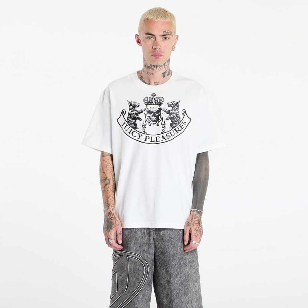 Tričko PLEASURES Skull Crest Heavyweight Shirt White XL