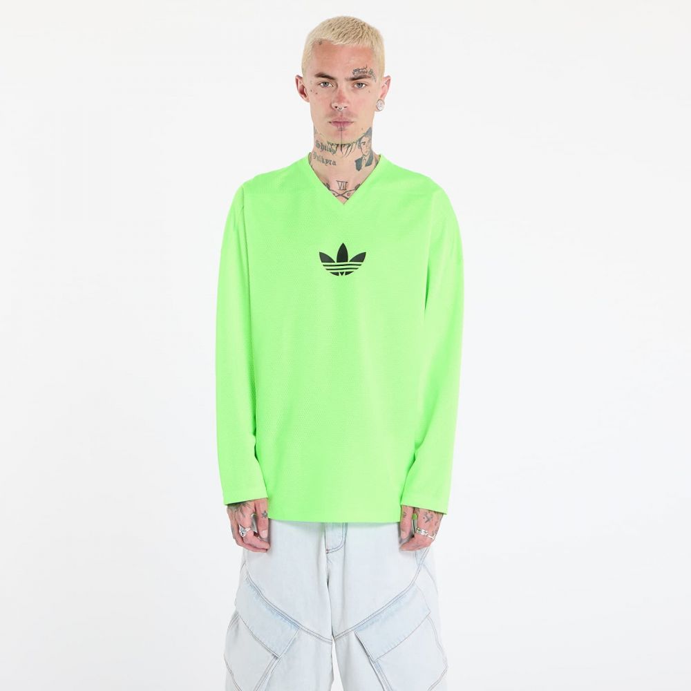 Tričko adidas Adicolor Mesh Long Sleeve Tee Signal Green/ Black XXL
