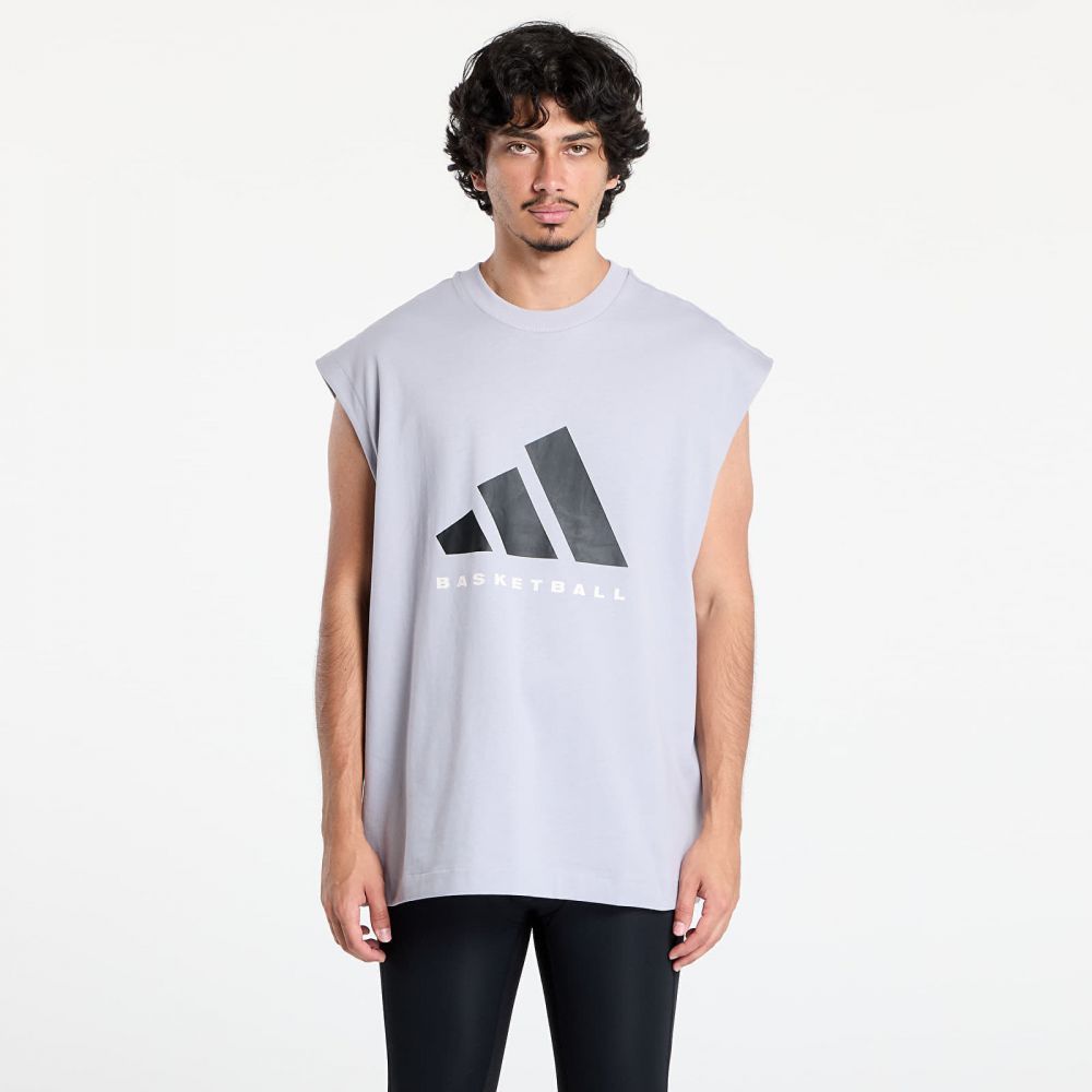 adidas Basketball Sleeveless T-Shirt (Gender Neutral) Glory Grey L