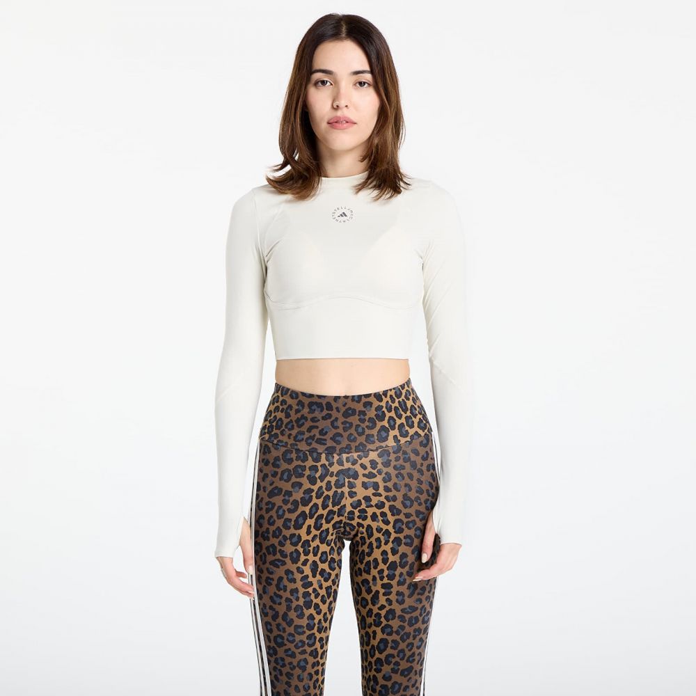 Tričko adidas By Stella McCartney Training Longsleeve Crop Almond Milk-smc L