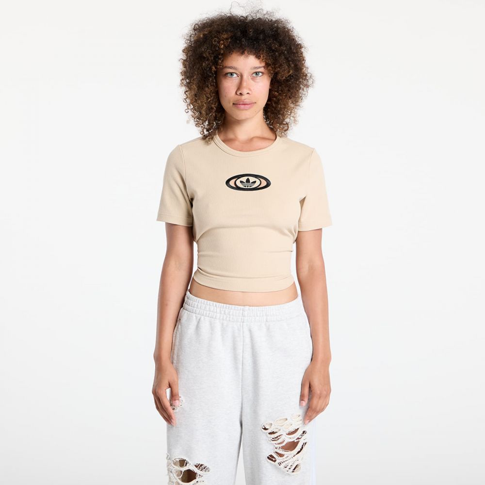 Tričko adidas Originals Campus 2000 Back Cut Out Rib T-Shirt Stone Khaki L