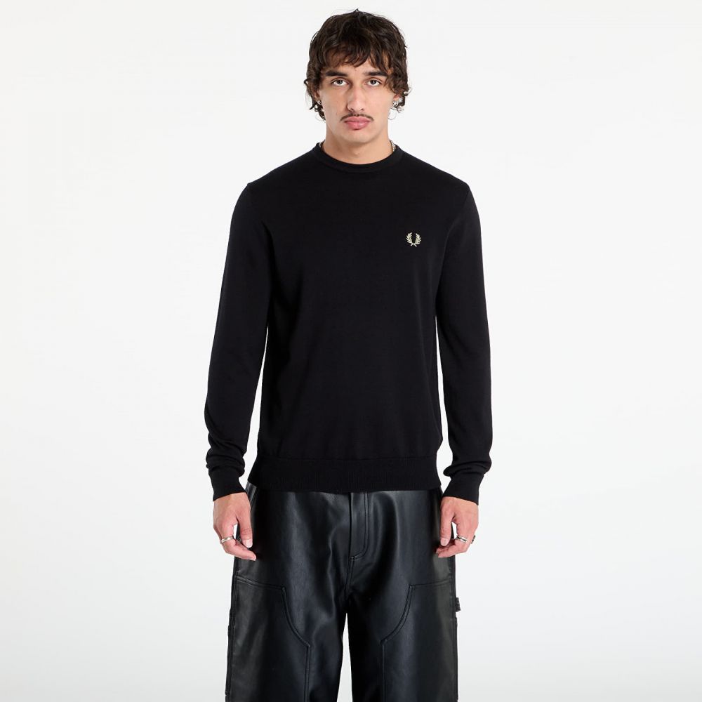 Svetr FRED PERRY Classic Crew Neck Jumper Black L