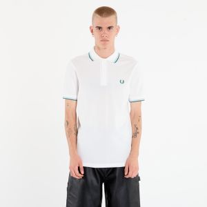 Tričko FRED PERRY Twin Tipped Fred Perry Shirt Swhit/ Trbl/ Sprgr L