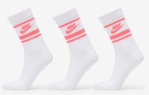 Nike Sportswear Dri-FIT Everyday Essential Crew Socks 3-Pack White/ Hot Punch/ Hot Punch L