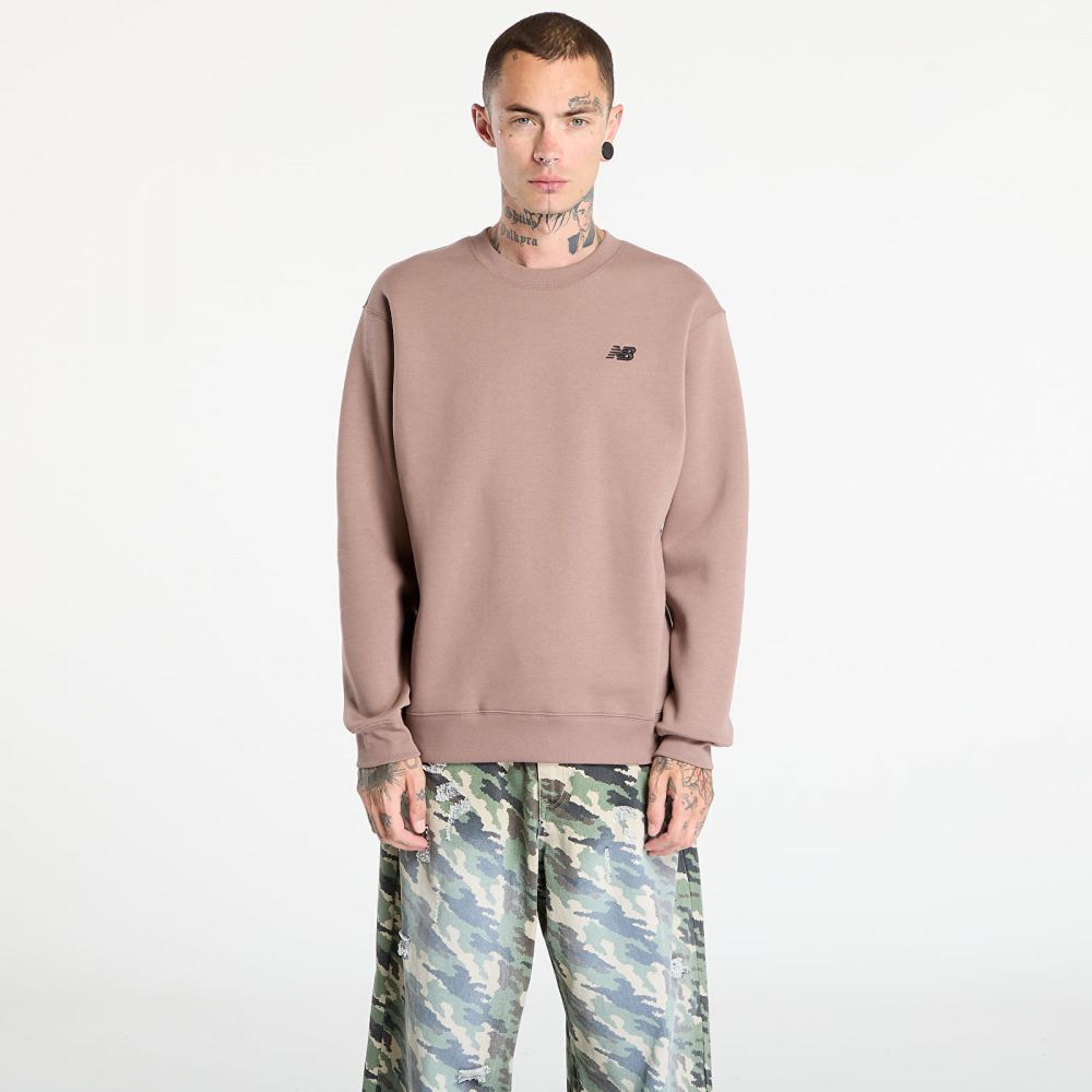 Mikina New Balance Linear Graphic Fleece Crew Earth Shadow L