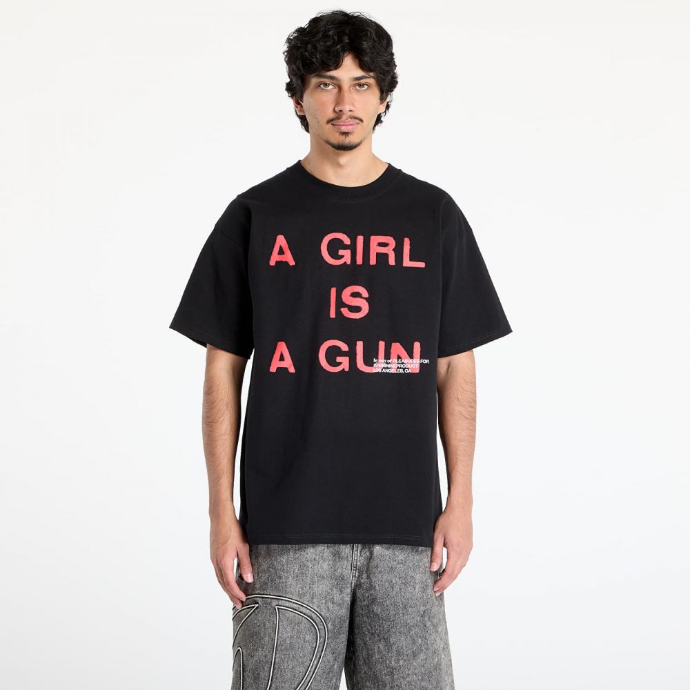 Tričko PLEASURES Girl Is A Gun T-Shirt Black XXL