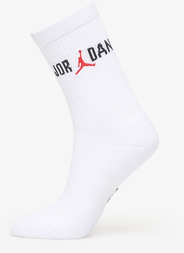 Jordan Everyday Crew Socks 1-Pack White/ Black/ University Red L