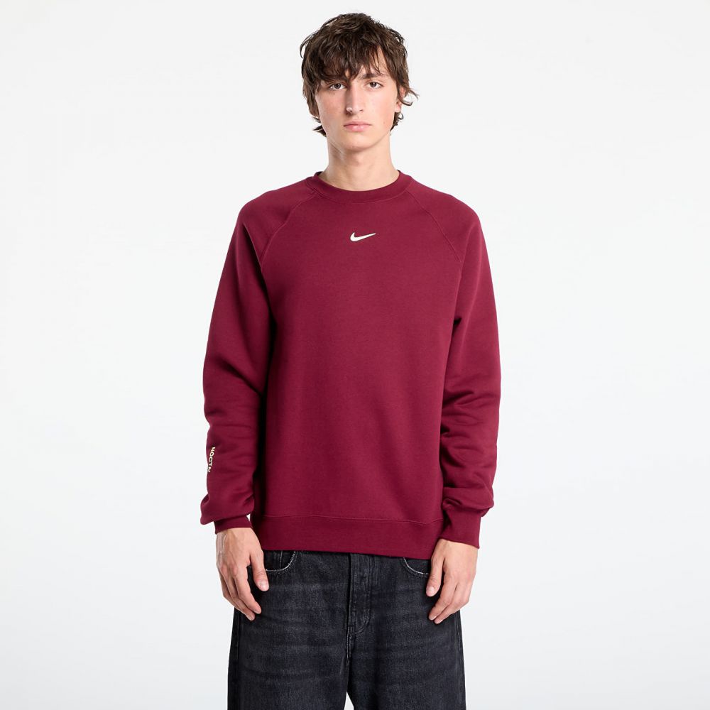 Mikina Nike x NOCTA Men's Fleece CS Crew Dark Beetroot/ Citron Tint L