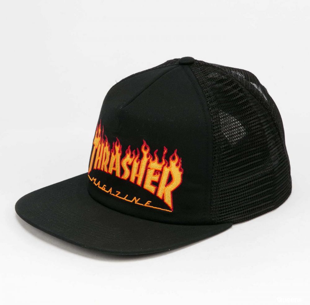 Šiltovka Thrasher Flame Logo Mesh Cap Black Universal