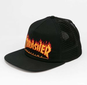 Šiltovka Thrasher Flame Logo Mesh Cap Black Universal