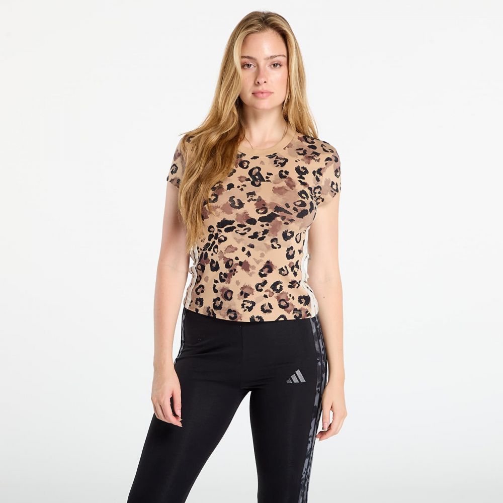 Tričko adidas Animal Print 3-Stripes Tee Multicolor/ Warm Sand M