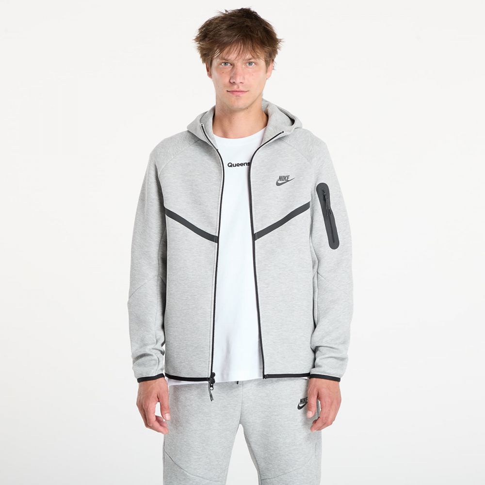 Bunda Nike Tech Men's Fleece Windrunner Full-Zip Jacket Dk Grey Heather/ Black L