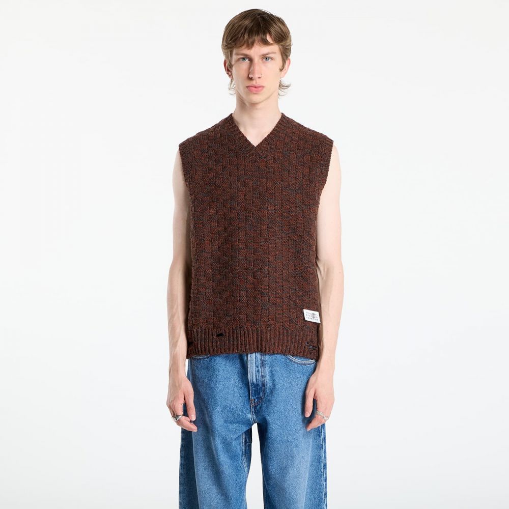 Vesta MM6 Maison Margiela Gilet Dark Grey Melange/ Brown L