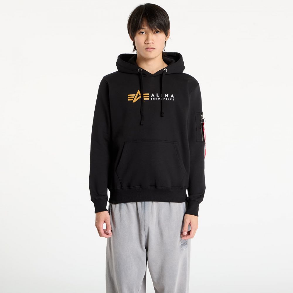 Mikina Alpha Industries Alpha Label Hoodie Black L