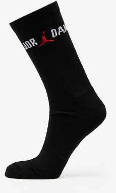 Jordan Everyday Crew Sock Black/ White/ University Red L