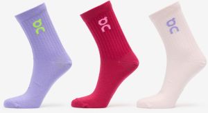 On Logo Sock High 3-Pack Orchid/ Comet L