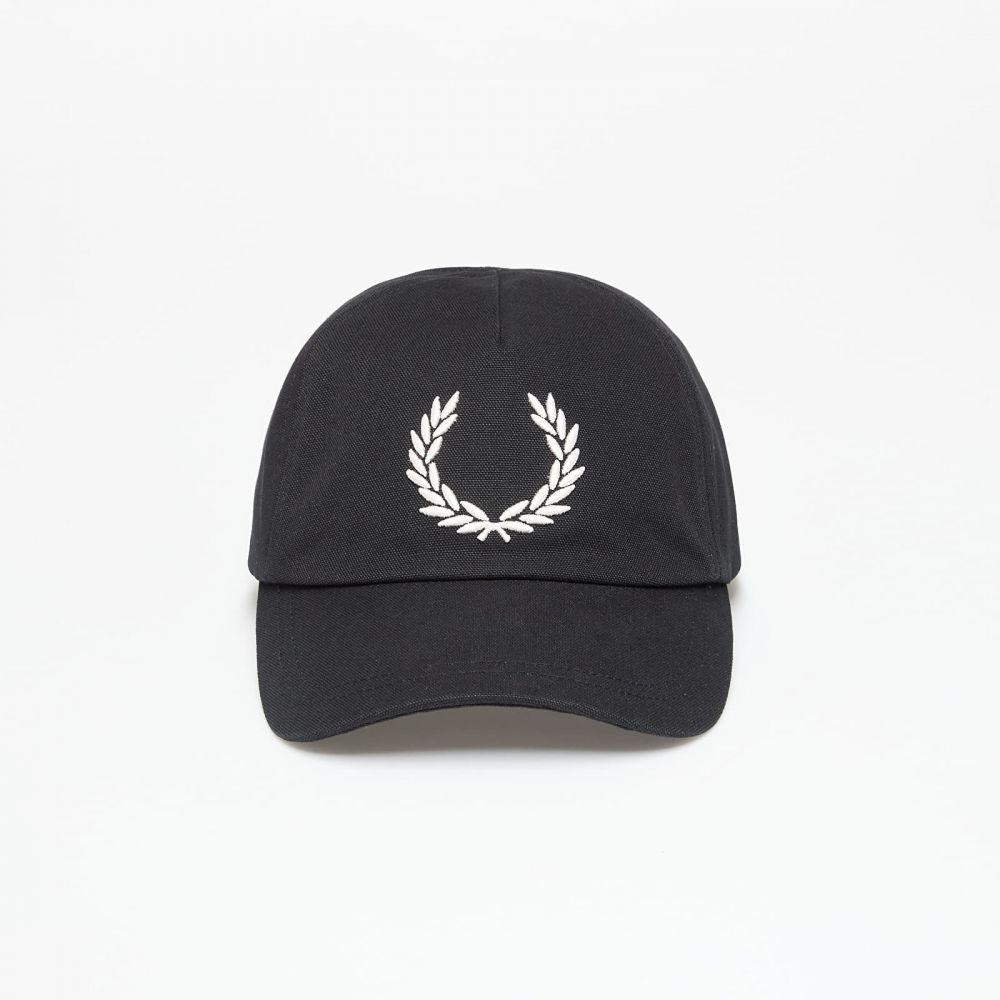 Šiltovka FRED PERRY Bold Branding Canvas Cap Black/ Snow White Universal