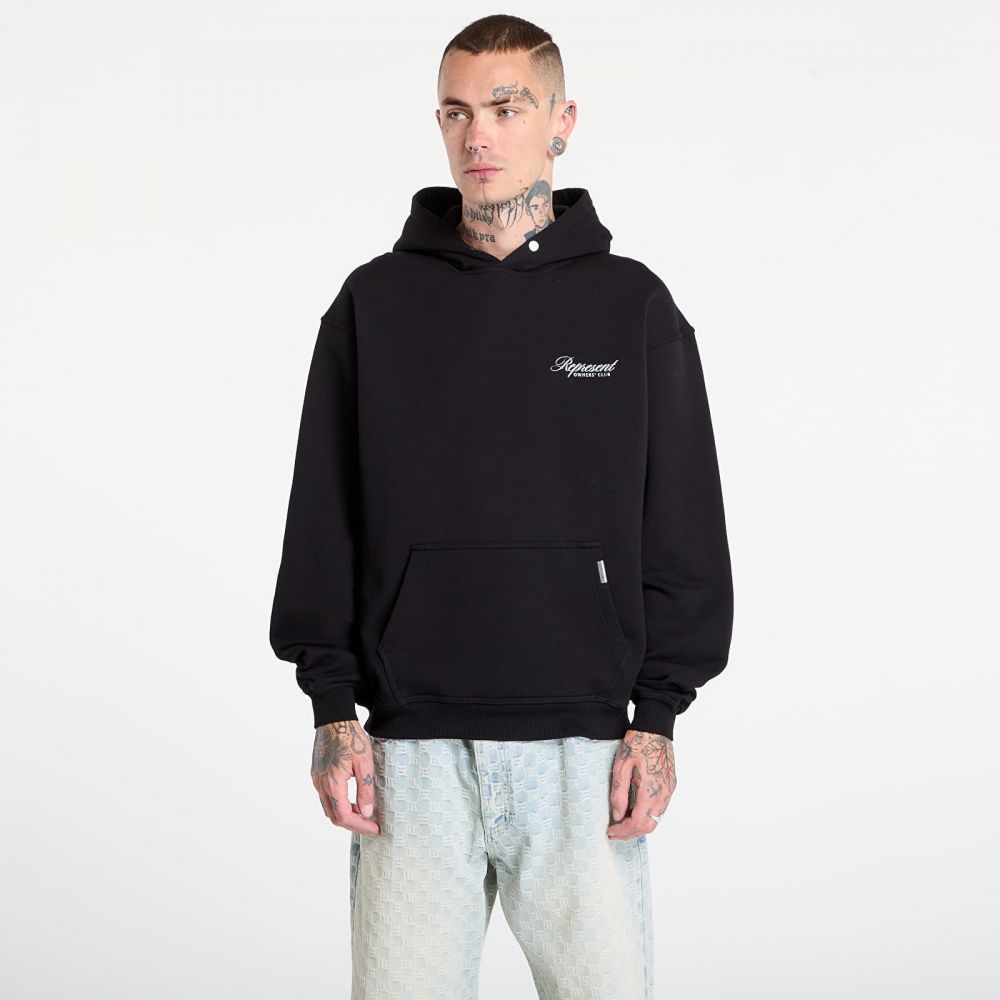 Mikina REPRESENT Represent Owners Club Script Hoodie Black L