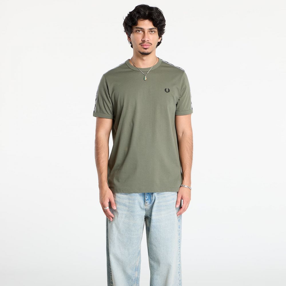Tričko FRED PERRY Contrast Tape Ringer T-Shirt Lrlwrthgreen/ Blk L
