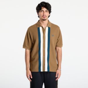 Tričko FRED PERRY Panelled Button Through Polo S Shaded Stone L