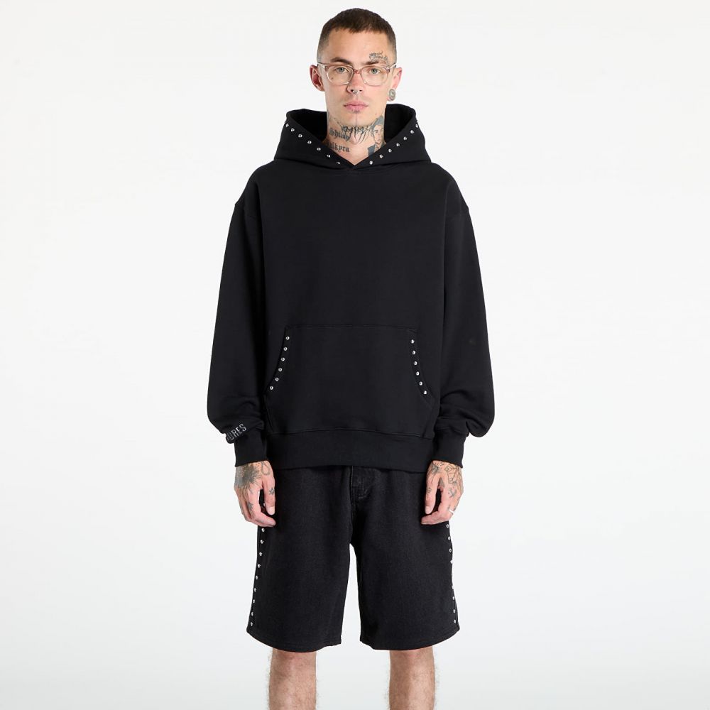 Mikina PLEASURES Daft Club Lucky Studded Hoodie Black L