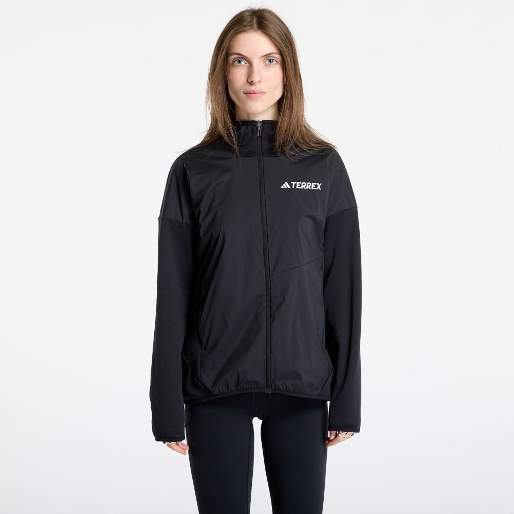 Bunda adidas Terrex Xperior Climawarm+ Wind Light Fleece Hooded Jacket Black/ Carbon/ Semi Impact Orange L