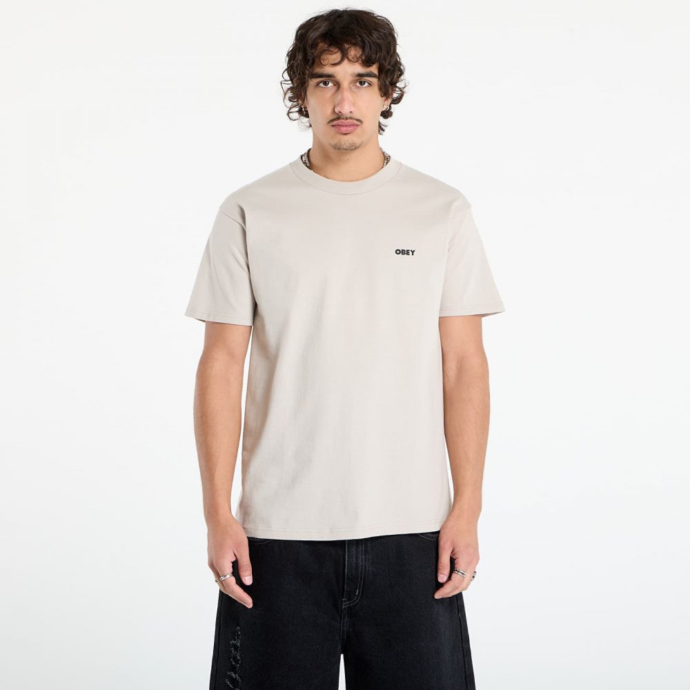 Tričko OBEY Visual Studios Tee Silver Grey L