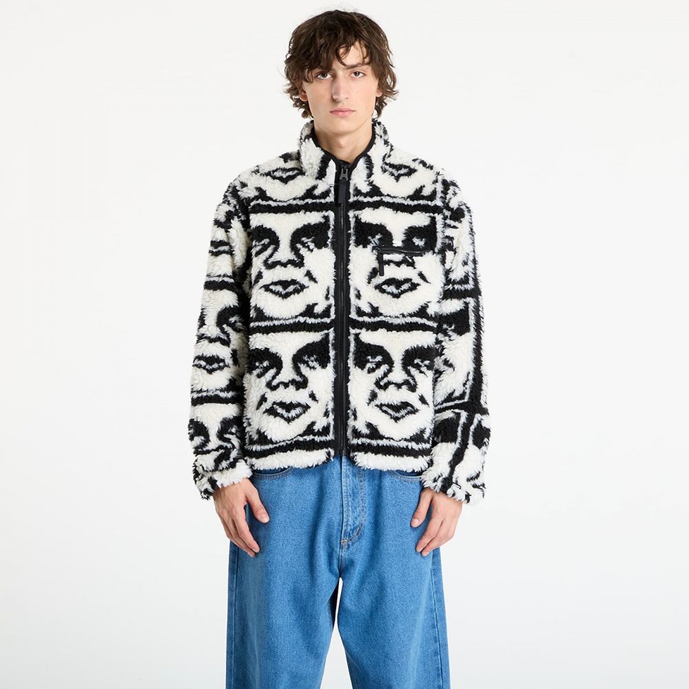 Bunda OBEY Repeated Icon Sherpa Jacket Black Multi XL