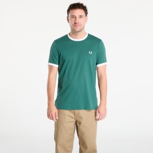 Tričko FRED PERRY Ringer T-Shirt Sport Green/ Snow White S