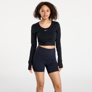 Nike Pro Women's Dri-FIT Cropped Long-Sleeve Top Black/ Anthracite/ White XS