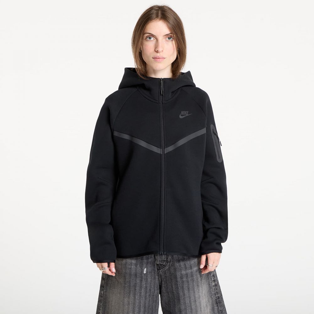 Mikina Nike Sportswear Tech Fleece Windrunner Women's Full-Zip Hoodie Black/ Black M