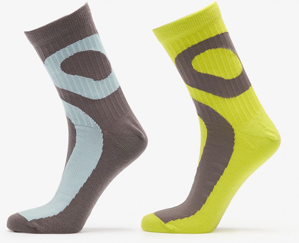 On Liquid Logo Sock High 2-Pack Lime/ Eclipse S