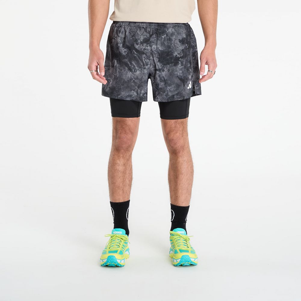 adidas Own The Run Spray Dye 2-In-1 Short Grey Four/ Black XL