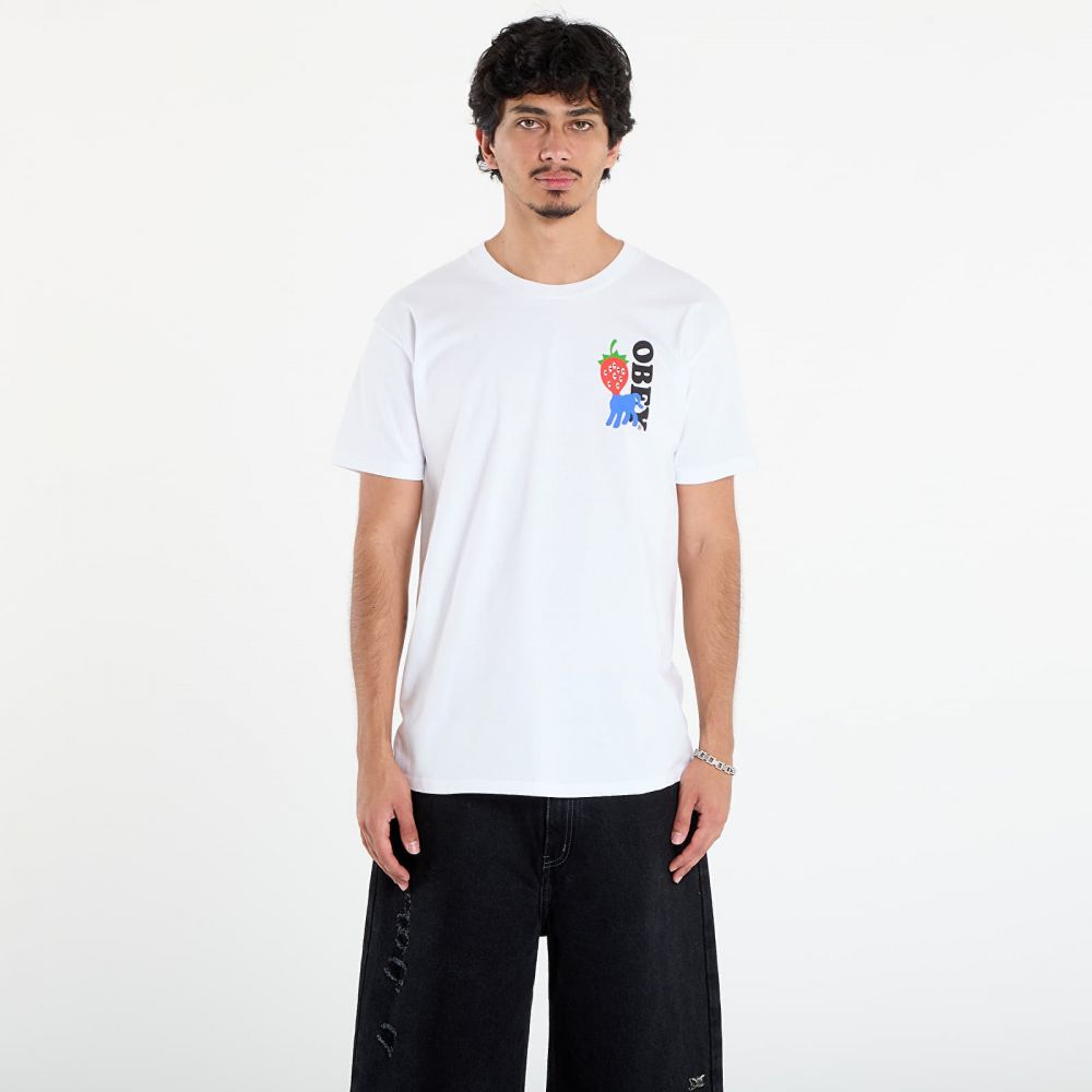 Tričko OBEY Strawberry T-Shirt White XL