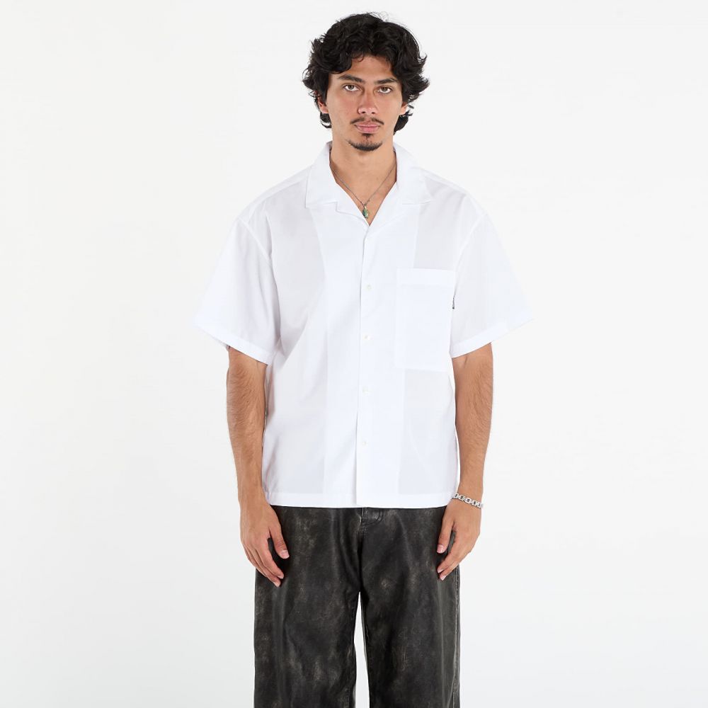 Košeľa Palm Angels Curved Logo Classic Shirt Ss White/ Black M