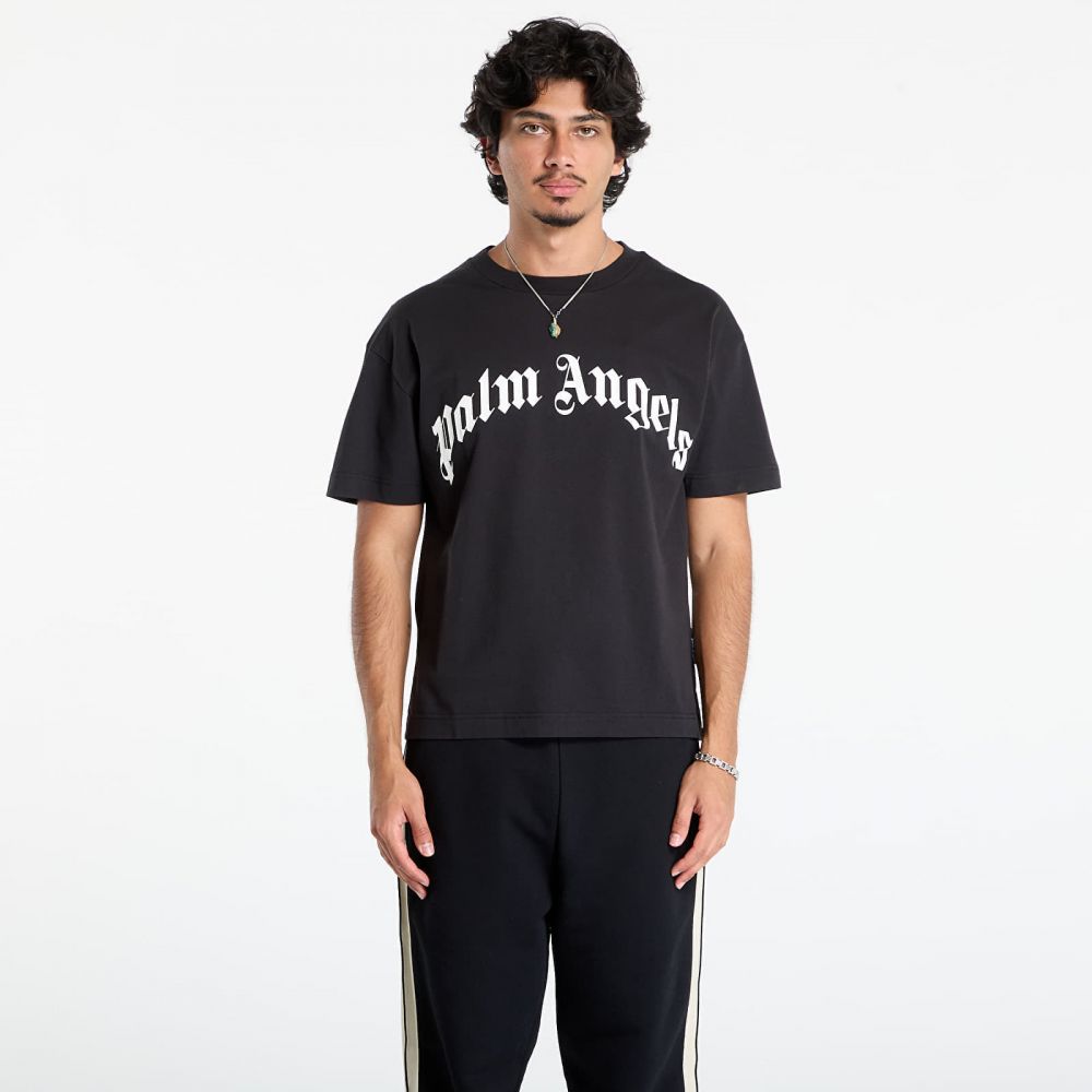 Tričko Palm Angels Curved Logo Reg Tee Black/ Off White L