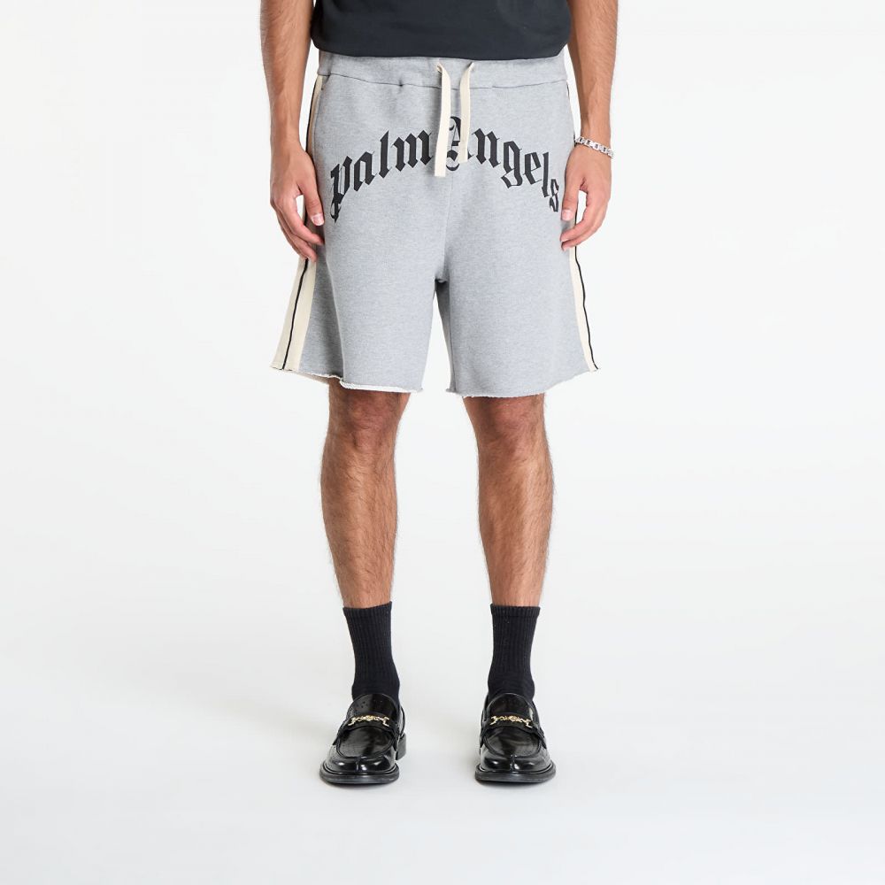 Palm Angels Curved Logo Track Sweatshort Grey Melange/ Black XXL