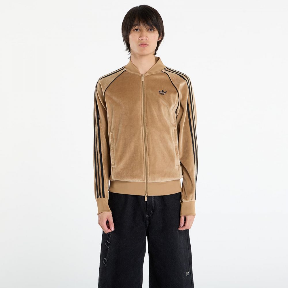 Mikina adidas SST Adicolor velour Tracktop Cardboard M