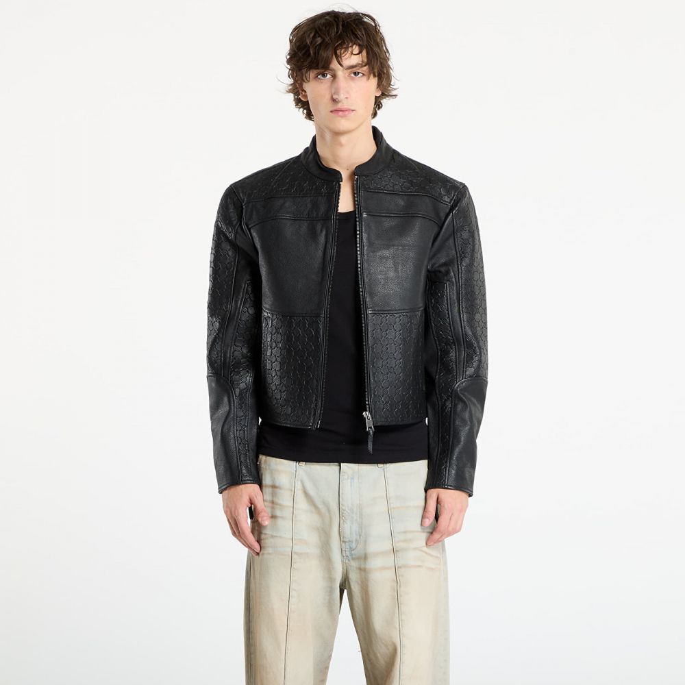 Bunda Daily Paper Structured Leather Jacket Black S
